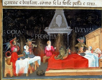 Trest chtivých, nenasytných a líných od Cristoforo De Predis