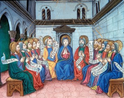 Vylití Ducha svatého (c.141v). 1476 od Cristoforo De Predis