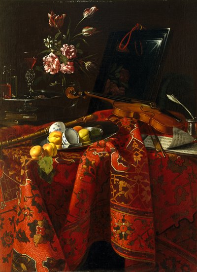 Zátiší s hudebními nástroji, cca 1710-1715 (olej na plátně) od Cristoforo Munari