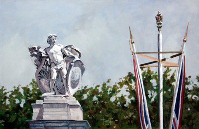 Při pohledu..., poblíž Buckinghamského paláce, 2010 (akryl na papíře) od Cruz Jurado Traverso