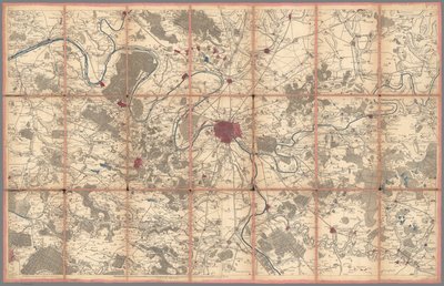 Geometrická mapa Francie, Cassini, Paříž (0134002) od Cesar Francois Cassini de Thury
