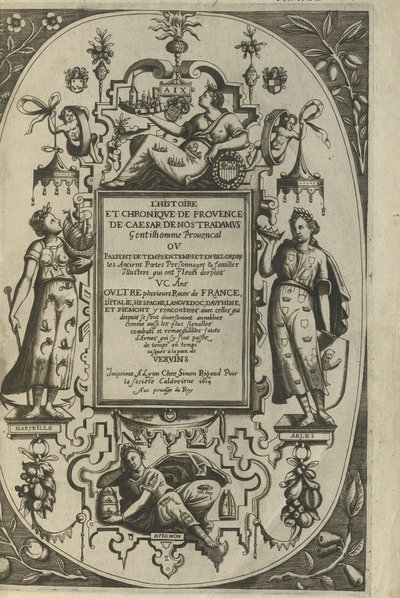 Titulní list Historie a kroniky Provence, 1614 od César de Nostredame