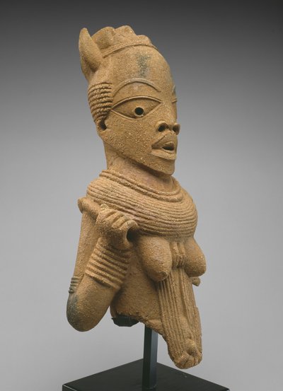 Hlava a trup ženské postavy, oblast Jos Plateau, Nigérie, 500 př. n. l. – 200 n. l. (hliněné zboží) od Culture Nok
