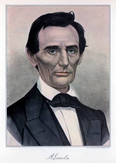 Abraham Lincoln, šestnáctý prezident Spojených států, 19. století. od Currier and Ives