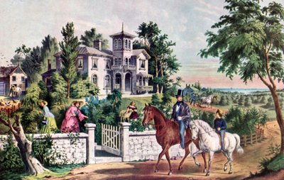 Americký venkovský život, květnové ráno, 1855. od Currier and Ives