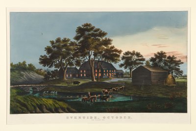 Eventide - říjen/ The Village Inn od Currier and Ives