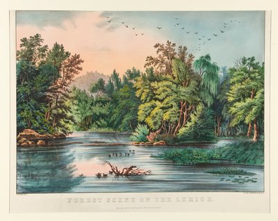 Lesní scéna na Lehigh od Currier and Ives