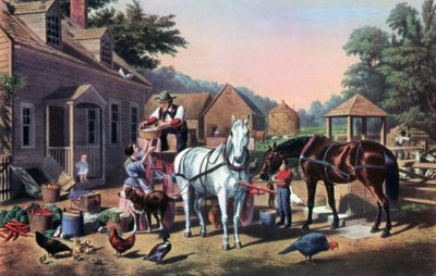 Příprava na trh, 1856. od Currier and Ives