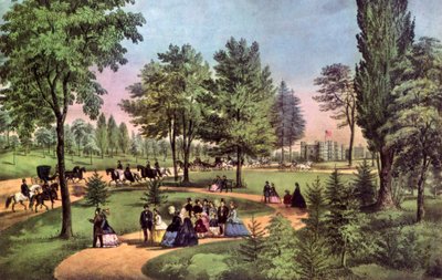 The Drive, Central Park, 1862. od Currier and Ives
