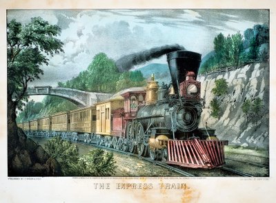 Expresní vlak, USA, 1870 od Currier and Ives