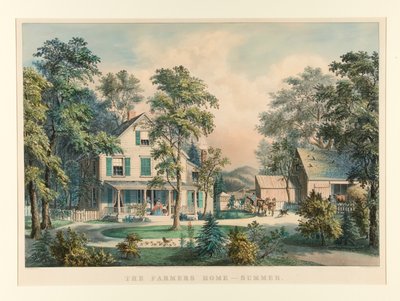 Farmářský dům - léto od Currier and Ives