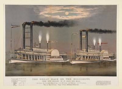 Velký závod na Mississippi/z New Orleans do St. Louis 1210 mil od Currier and Ives