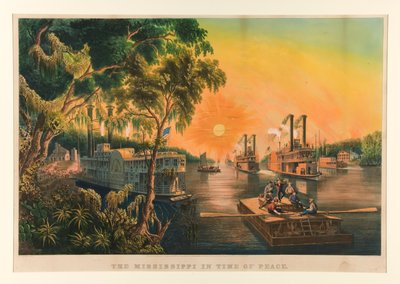 Mississippi v čase míru. od Currier and Ives