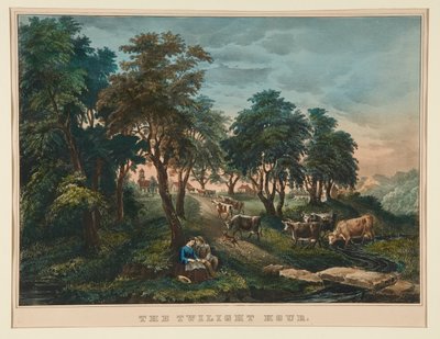Hodina soumraku. od Currier and Ives