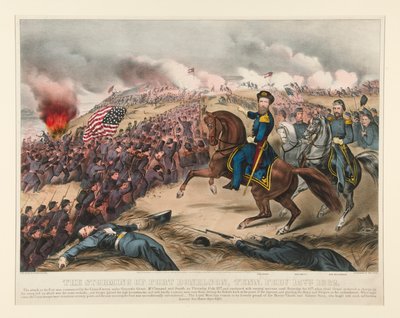 Bouře ve Fort Donelson, Tenn. 15. února 1862 od Currier and Ives