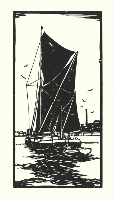 Rybářské lodě a bárky: (dřevoryt) od Cyril A. Wilkinson