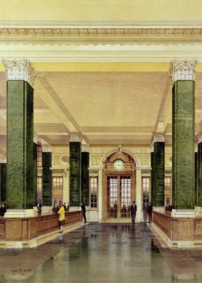 Interiér Midland Bank, Londýn od Cyril Farey