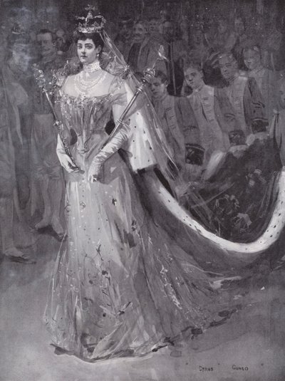 Královna Alexandra opouští Westminsterské opatství v Londýně po korunovaci krále Edwarda VII od Cyrus (after) Cuneo