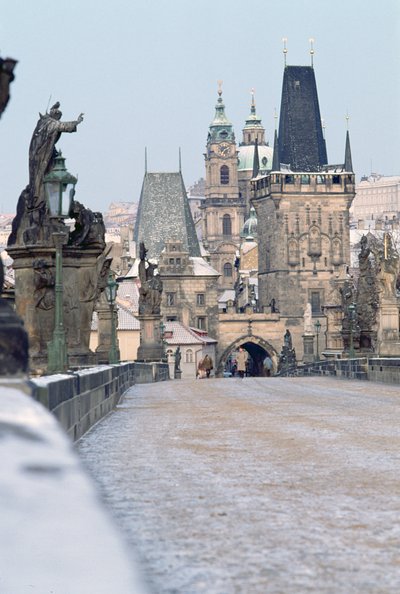 Pohled na Karlův most z roku 1367 od Czech School