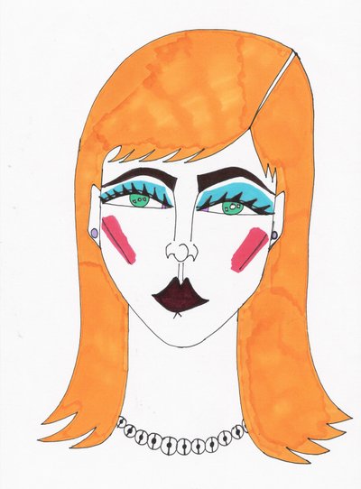 BlondýnkaModré vlasy (fixem na papír) od Daisy de Villeneuve