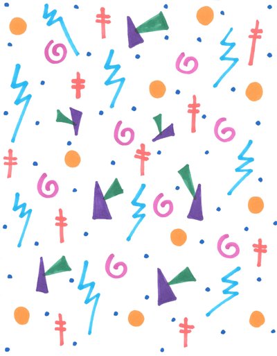 Symboly, 2017 (fix na papíře) od Daisy de Villeneuve
