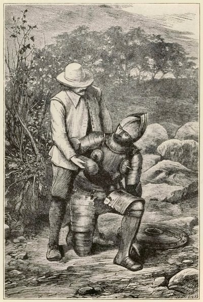 Křesťané a věřící se připojují ke společnosti z The Pilgrims Progress From This World, To That Who Is To Come John Bunyan (1628-1688) ilustrace Thomas Dalziel (1823-1906) Faithful pomáhá impulsu od Dalziel Brothers