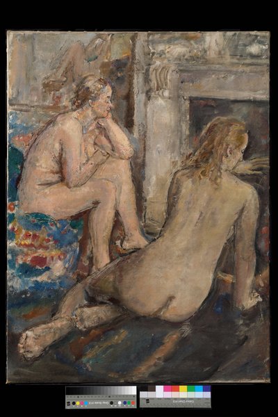 Dvě odpočívající modelky, exh. 1939 (olej na plátně) od Dame Ethel Walker