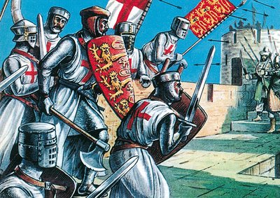 Král Richard I. při dobývání hradeb v Akkonu od Dan Escott