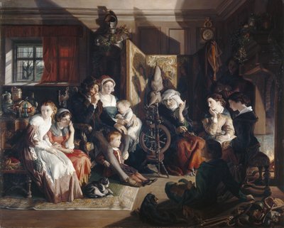 Příběh zimní noci, kolem roku 1867 (olej na plátně) od Daniel (1806 70) Maclise