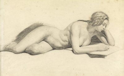 Studie čtení ženského aktu (tužka na papíře) od Daniel Maclise