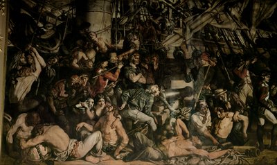 Smrt Nelsona, detail spodní paluby Victory od Daniel Maclise