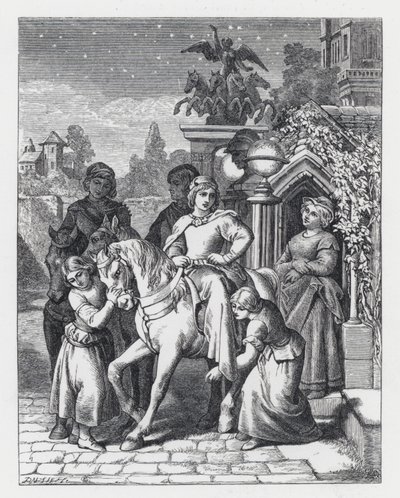Ilustrace k Tennysonově básni, Princezna (rytina) od Daniel (after) Maclise