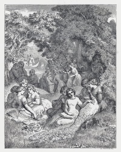 Ilustrace k Tennysonově básni, Princezna (rytina) od Daniel (after) Maclise