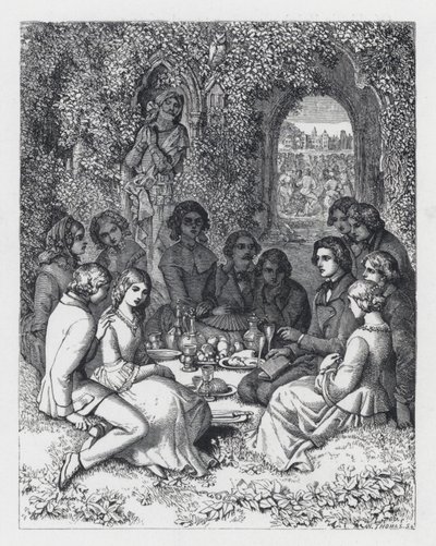 Ilustrace k Tennysonově básni, Princezna (rytina) od Daniel (after) Maclise