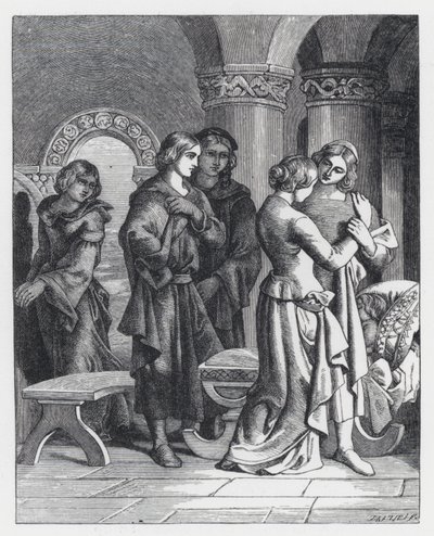 Ilustrace k Tennysonově básni, Princezna (rytina) od Daniel (after) Maclise