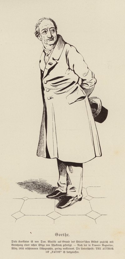 Johann Wolfgang von Goethe, německý básník a dramatik od Daniel (after) Maclise