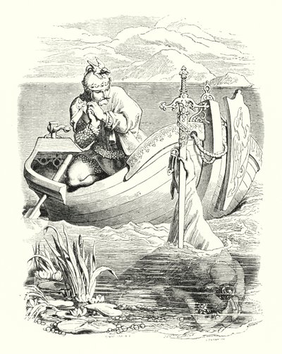 Artušova smrt (rytina) od Daniel (after) Maclise