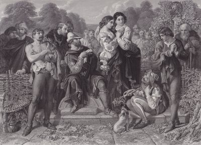 Orlando a zápasník, „Jak se vám líbí“ (rytina) od Daniel (after) Maclise