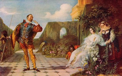 Shakespeare: Malvolio a Olivia, Twelfth Night, Act III, Scéna 4 (barevné lito) od Daniel (after) Maclise