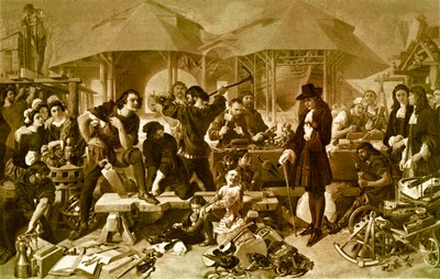 Petra Velikého v Deptford Dockyard od Daniel 1806 70 Maclise
