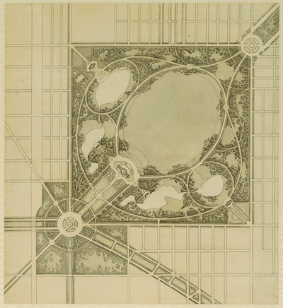 Plan of Chicago, Plate 62, Plan of a Proposed Park, 1909. od Daniel Burnham