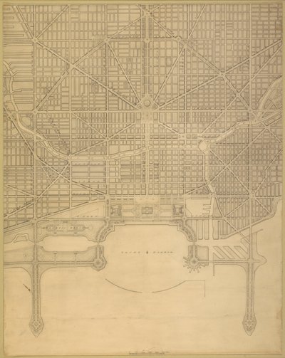 Deska 110 z The Plan of Chicago, 1909: Chicago. Plán kompletního systému ulic... od Daniel Burnham