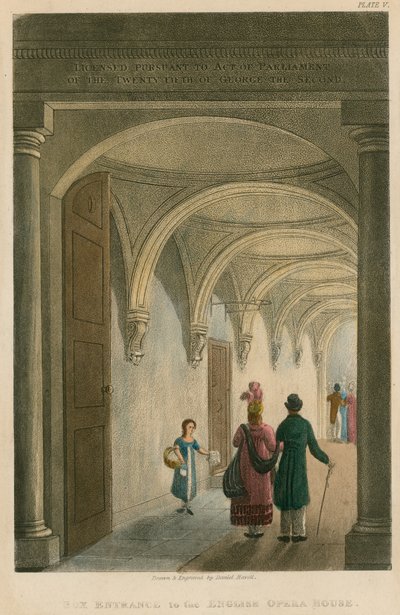 Vchod do Anglické opery (Lyceum Theatre) od Daniel Havell