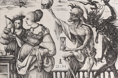 Smrt a ďábel překvapující dvě ženy, ca. 1515. od Daniel Hopfer