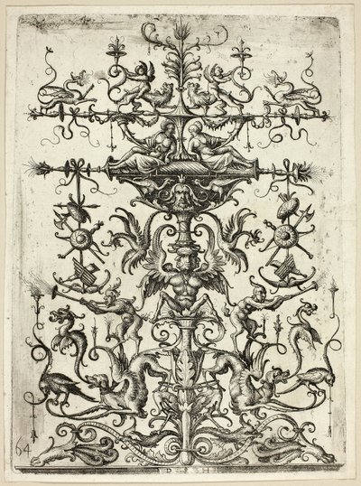 Ornament s arabeskami, 1526/30, tištěno 1684 od Daniel Hopfer