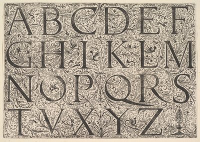 římská velká abeceda, ca. 1520. od Daniel Hopfer