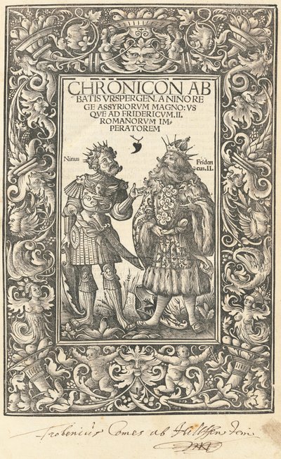 Kronika opata z Urspergenu od Daniel Hopfer and Burchardus Biberacensis, Provost of Ursperg