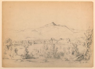 Kresba, Chocorua Pond and Mountain, New Hampshire, 28. září 1854 od Daniel Huntington