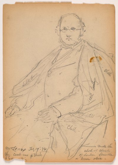 Kresba, James Lenox vsedě, 19. února 1874 od Daniel Huntington