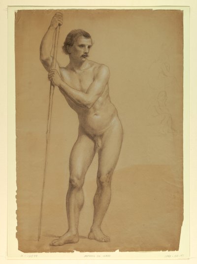 Kresba, Stojící mužský akt, dvě S, 1866 od Daniel Huntington